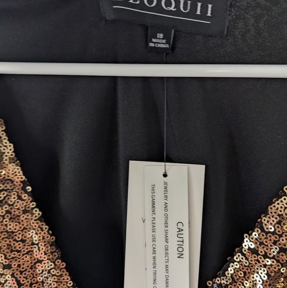 Eloquii Gold Sparkly Wrap Dress Size 18 - Picture 5 of 5